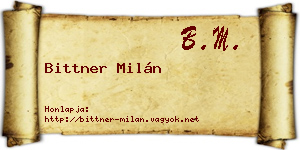Bittner Milán névjegykártya